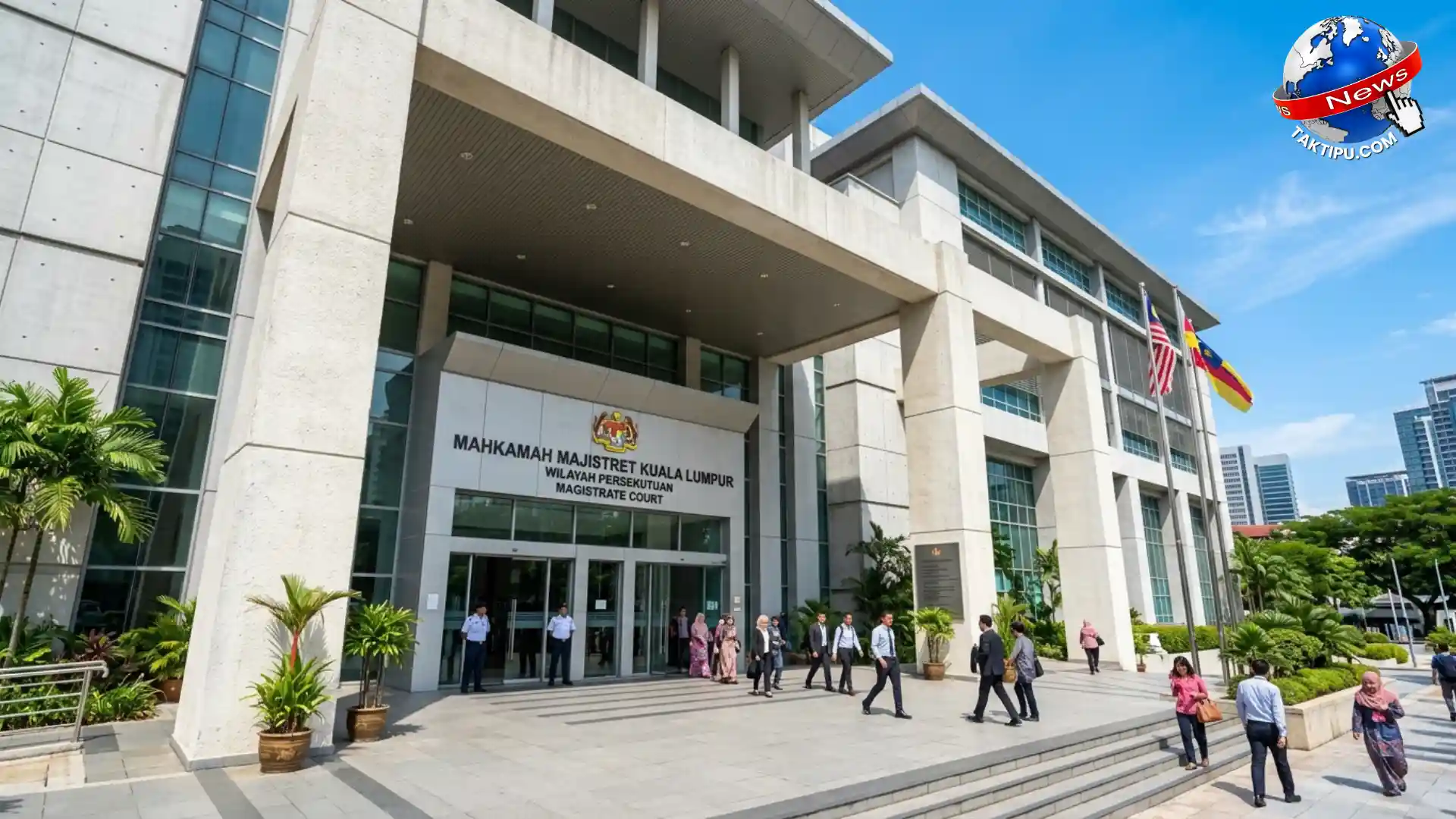 Gambar perkarangan mahkamah tempat kes perbicaraan empat rakan berdepan hukuman mati dijalankan oleh agensi kehakiman