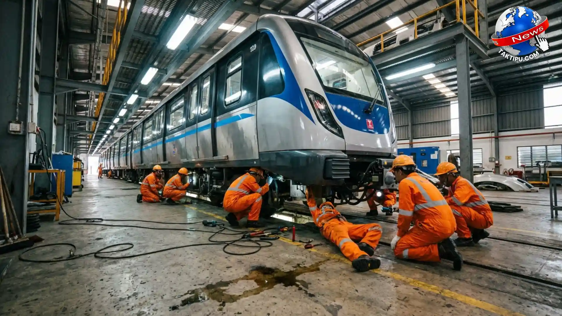 Gambar siasatan teknikal berhubung insiden letupan kecil LRT Kelana Jaya yang melibatkan gangguan sistem bekalan kuasa