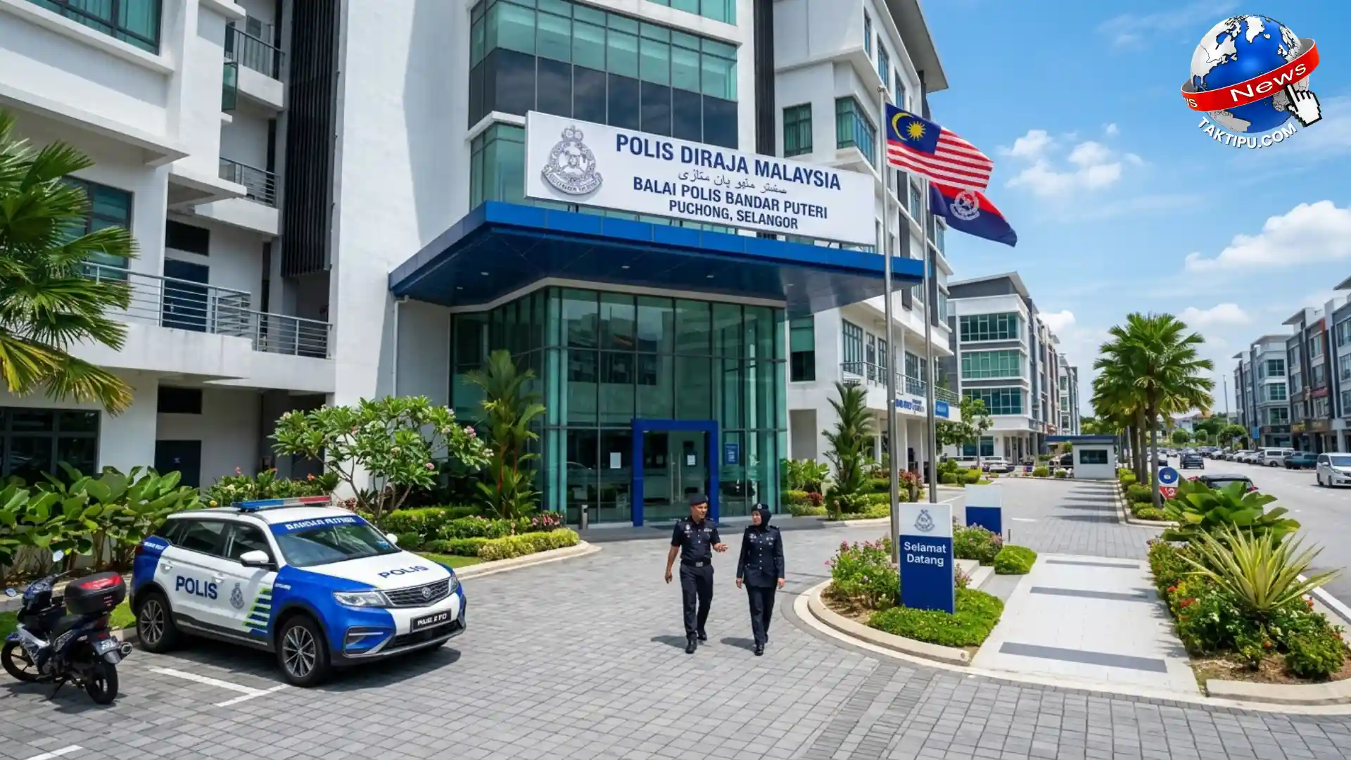 Gambar bangunan balai polis tempat berlakunya kes seorang wanita buat laporan palsu dakwa disamun di Hilir Perak
